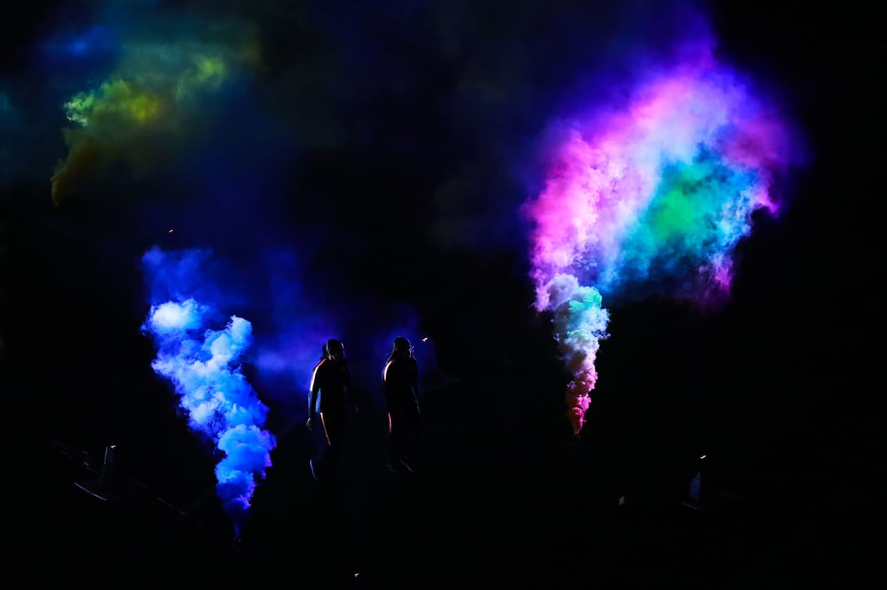 Los protagonistas de la fiesta llegaron poco a poco a la cancha del Estadio Azteca.