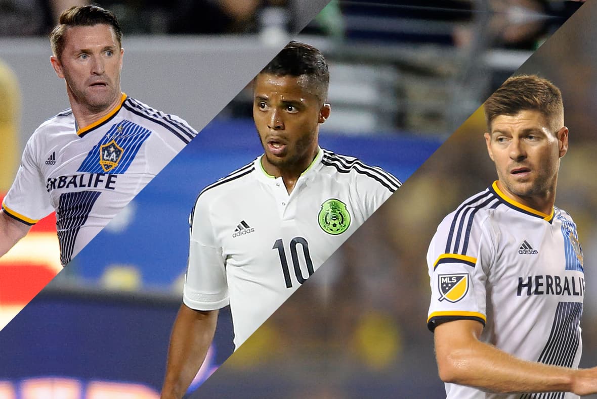 Robbie Keane, Giovani dos Santos y Steven Gerrard