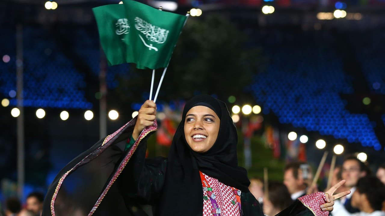 Sarah Attar, durante la inauguración de Londres 2012.