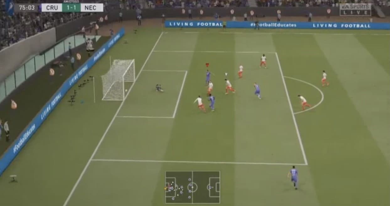 Cruz Azul no logra aguantar la ventaja y en la última jugada del partido Kevin Mercado se logra meter en el área de la Máquina para marcar el tanto del empate.