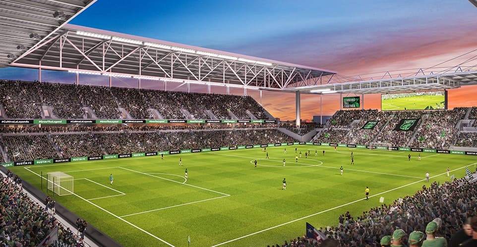 Una de las proyecciones del futuro estadio de Austin FC.