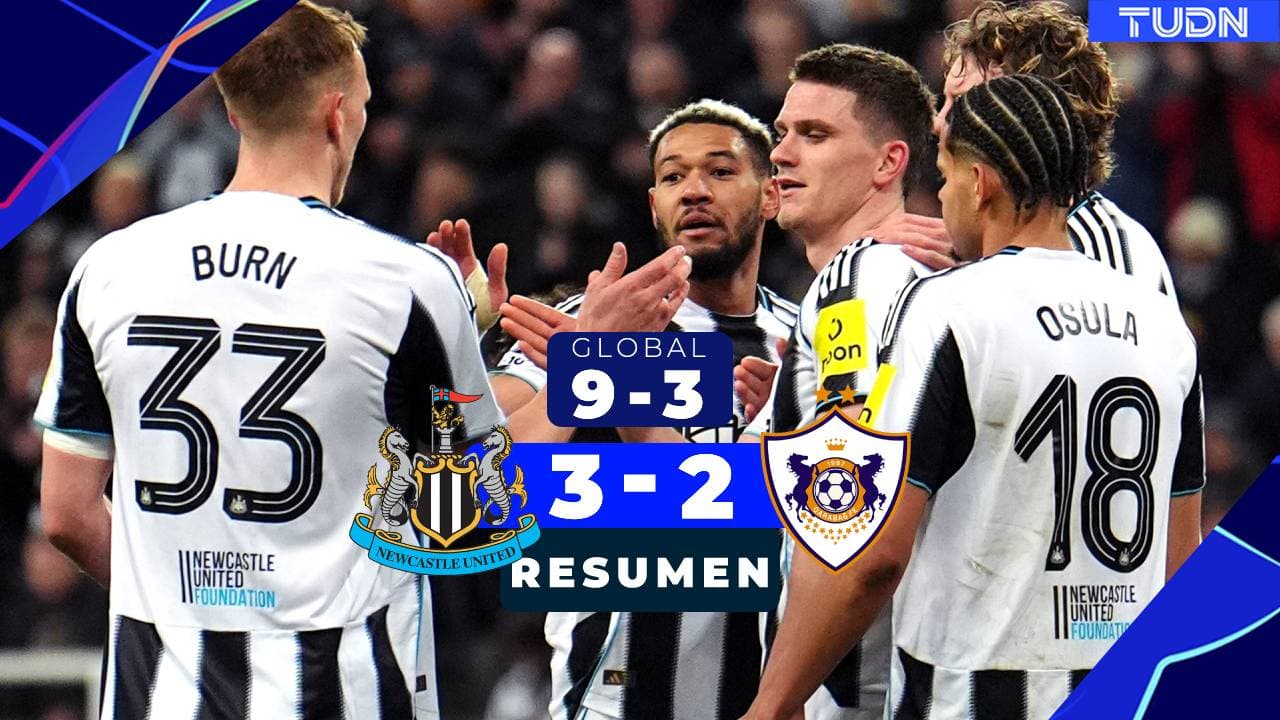 Newcastle avanza en Champions apabullando al Qarabag