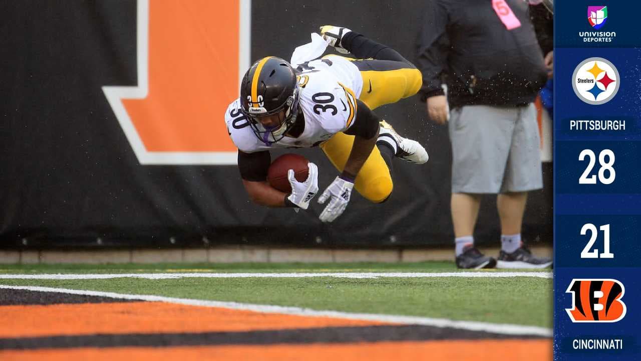 Con pase de Touchdown de Ben Roethlisberger a Antonio Brown restando 10 segunos en el partido, los Steelers le dieron la vuelta a los Bengals y les sacan del bolsillo la victoria.