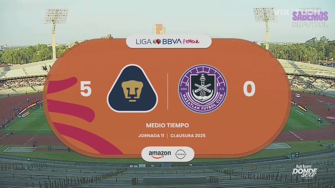 Gran exhibición de Pumas al golear a Mazatlán en Ciudad Universitaria