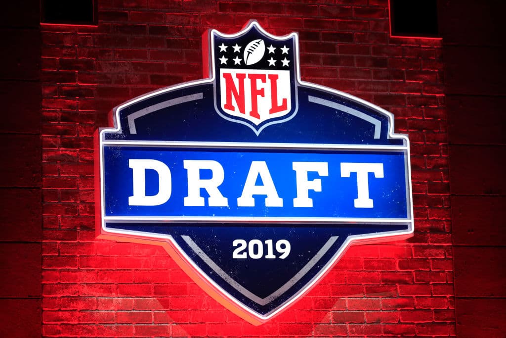 NASHVILLE, TENNESSEE - APRIL 25: A general view of signage during the first round of the 2019 NFL Draft on April 25, 2019 in Nashville, Tennessee. (Photo by Andy Lyons/Getty Images)