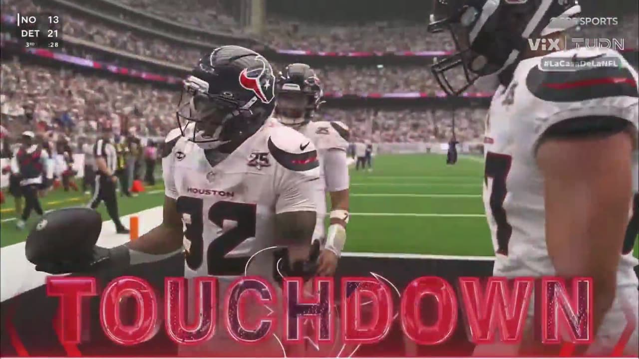 Imparable: Tercer tuchdown de David Montgomery para Texans