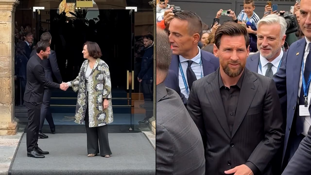 ¡Ovacionado! Así llega Messi a Oviedo para recibir el Premio de Asturias