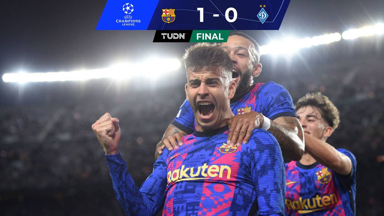 Con gol de Piqué, Barça vence al Dynamo y revive en Champions