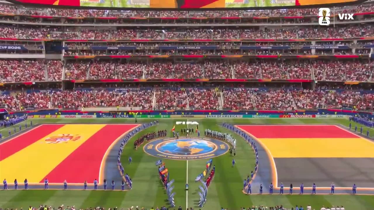 ¡Todo listo! España y Bélgica entonan sus himnos antes del choque de Cuartos de Final en California