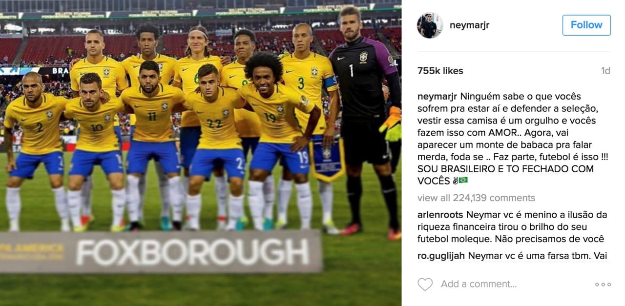 2. Neymar explota contra los que critican a la ‘Selecao’ (luego se disculpa).