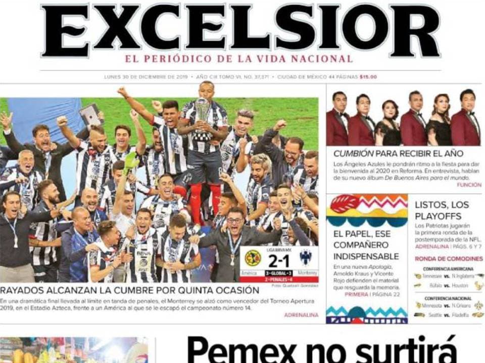 Las portadas de la prensa mexicana reaccionan a la Gran Final del futbol mexicano que vio a Rayados coronarse desde los 11 pasos.