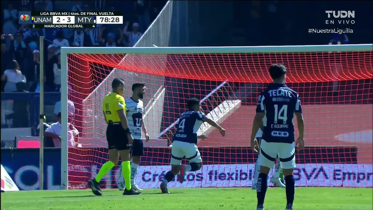 ¡GOL!  anota para Monterrey. Gerardo Arteaga
