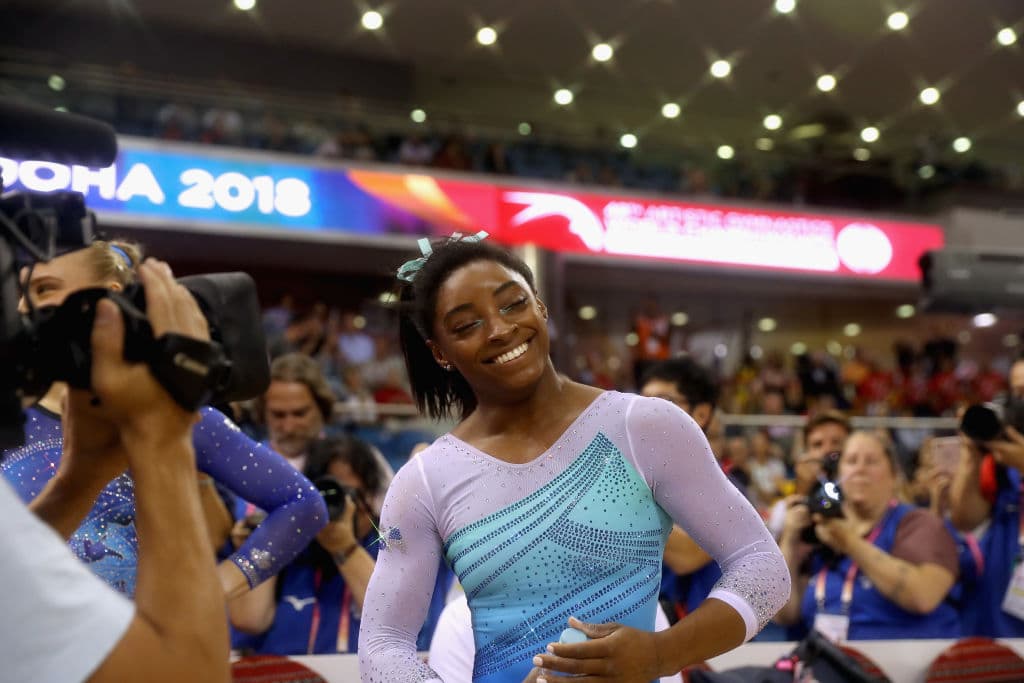 Biles regresaba en Doha a la competición internacional tras el año sabático que se tomó tras los juegos de Río 2016.