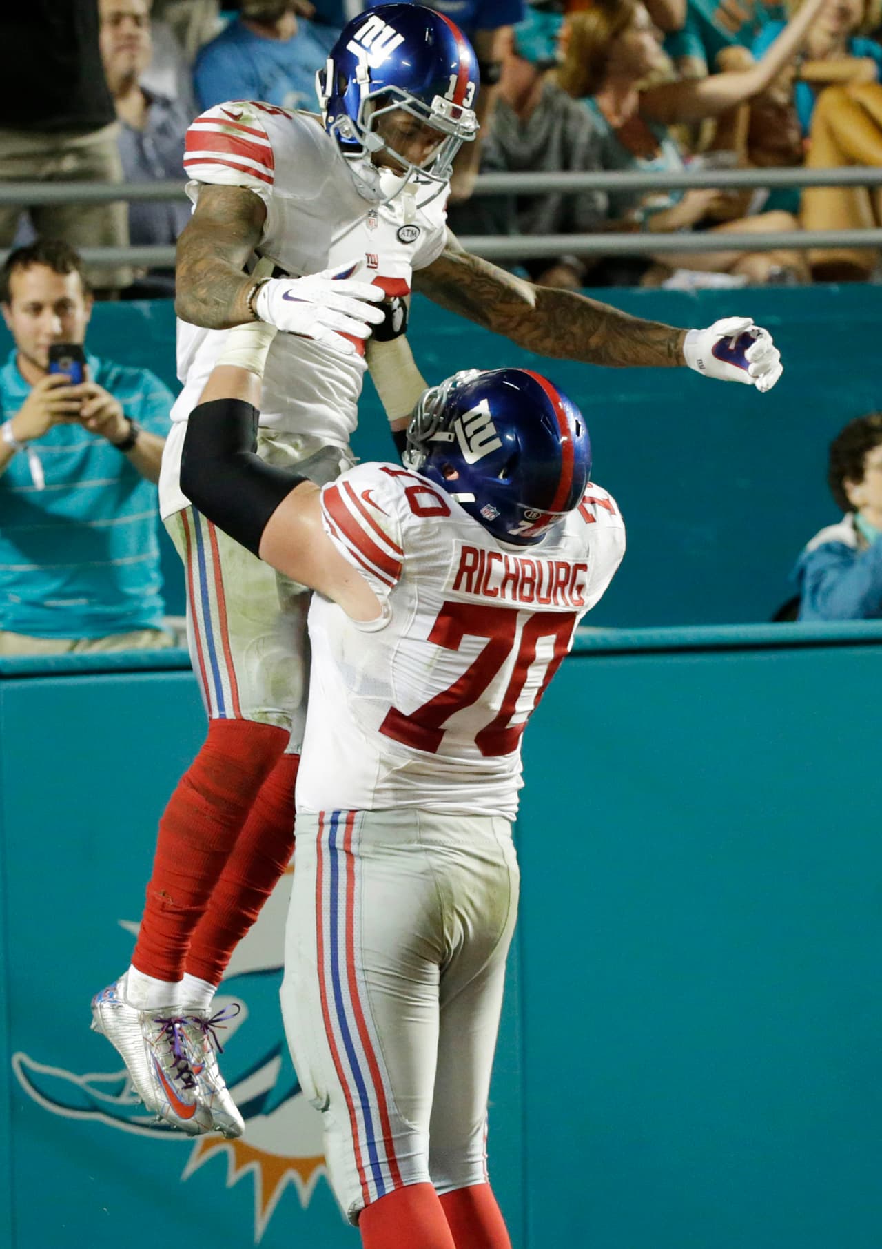 Valiosa victoria para los Giants sobre los Dolphins 31-24, para empatar en la cima de la loca NFC Este.