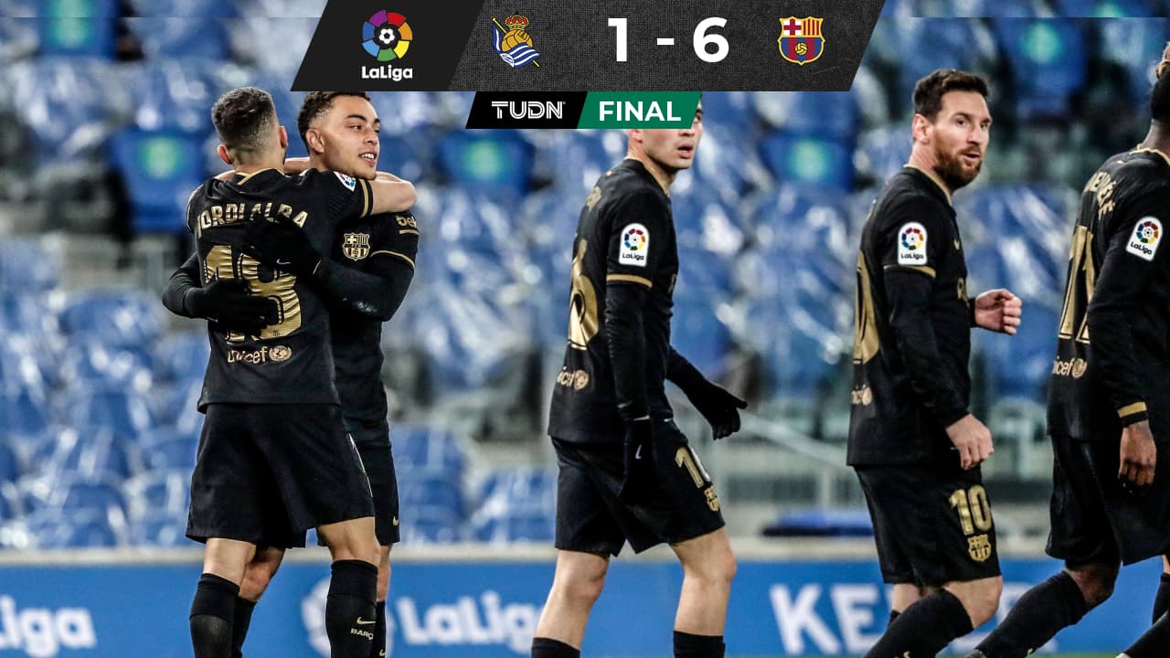 Doblete de Sergiño Dest y goleada del Barça ante Real Sociedad