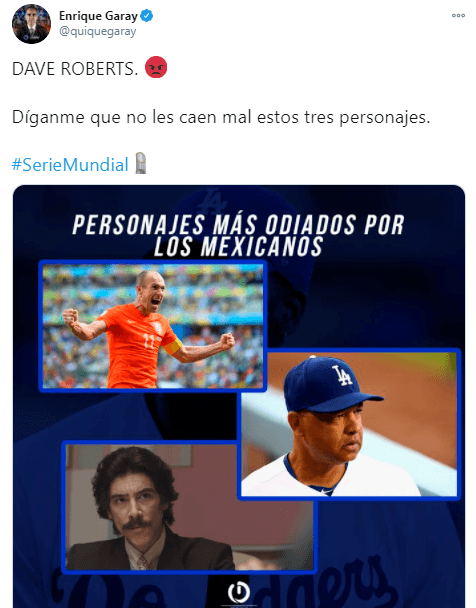 Tras la decisión del Manager de los Dodgers, Dave Roberts, de sacar al mexicano Julio Urias iniciando la quinta entrada, las redes sociales se incendiarion y reaccionaron de esta forma.