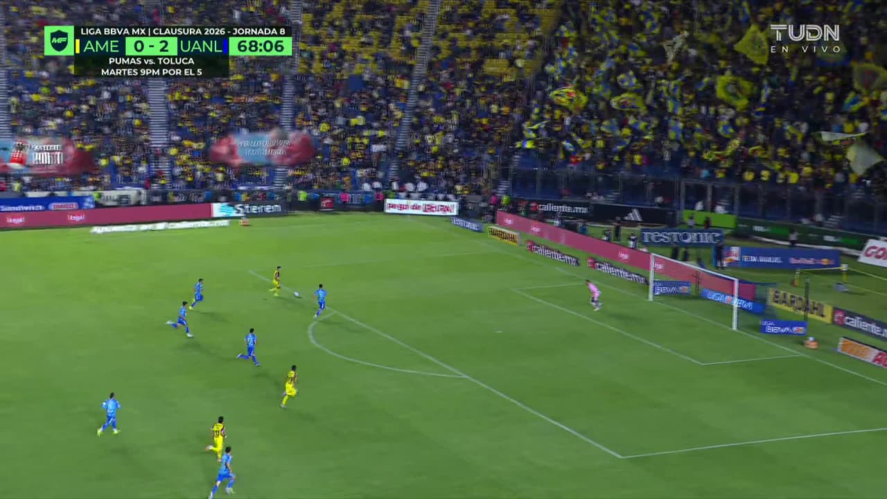 ¡GOL!  anota para América. Brian Rodríguez