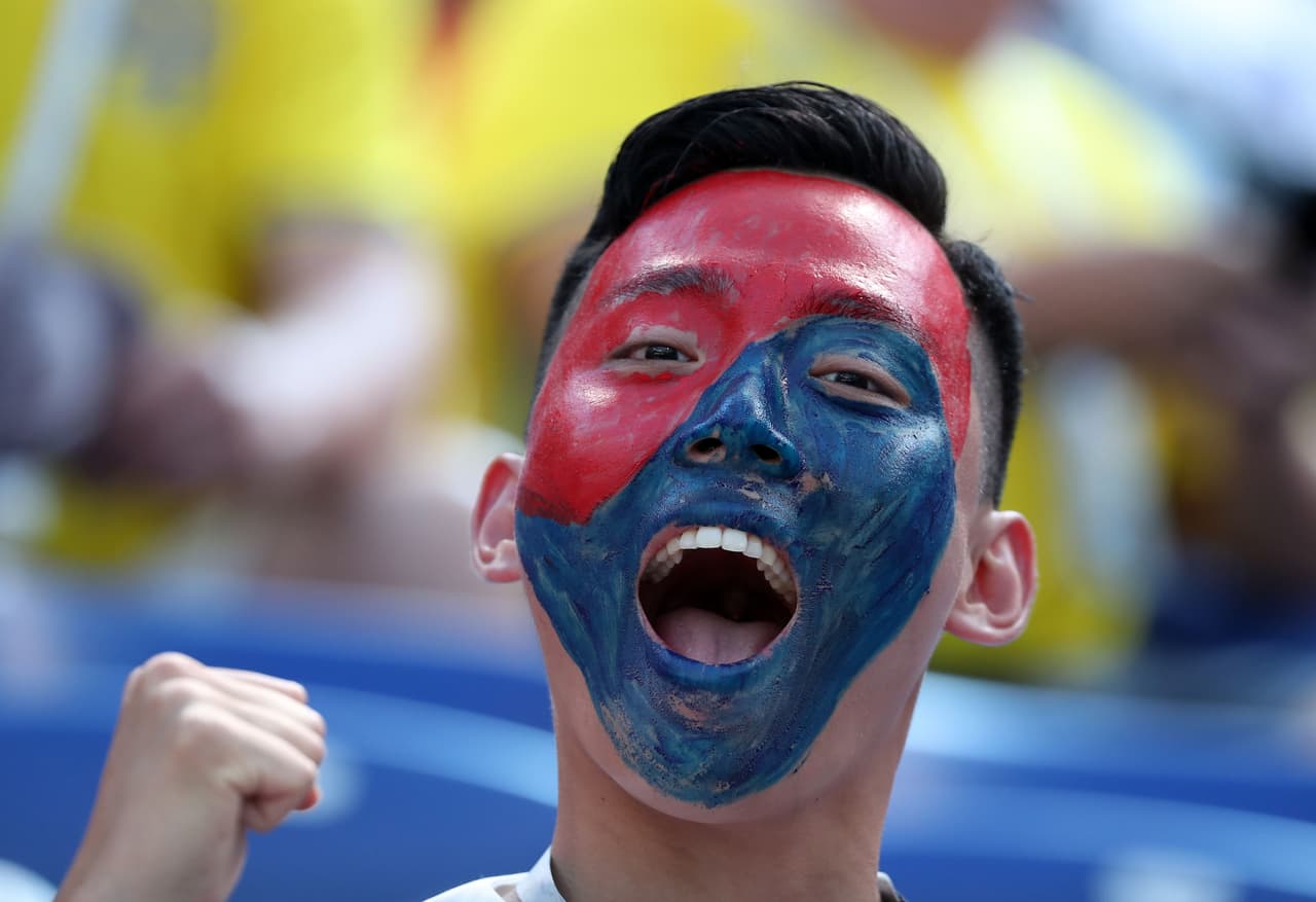 La alegría de los hinchas de Suecia y Corea del Sur la da un colorido especial al espectáculo en el duelo del grupo F entre dos de los rivales de México en el Mundial de Rusia 2018.