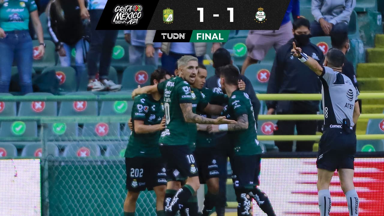 Partidazo entre León y Santos termina en agónico empate con dos penales
