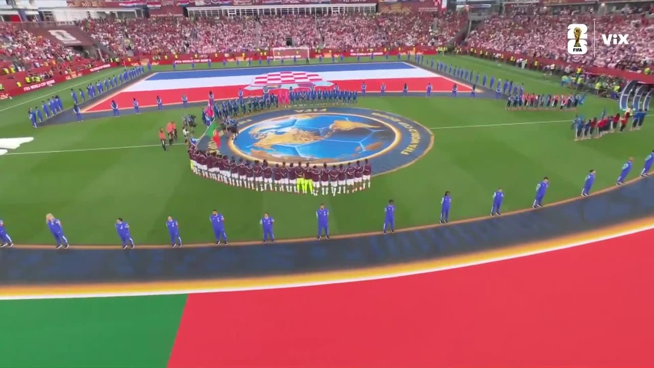 Todo listo: Portugal y Croacia entonan sus himnos nacionales