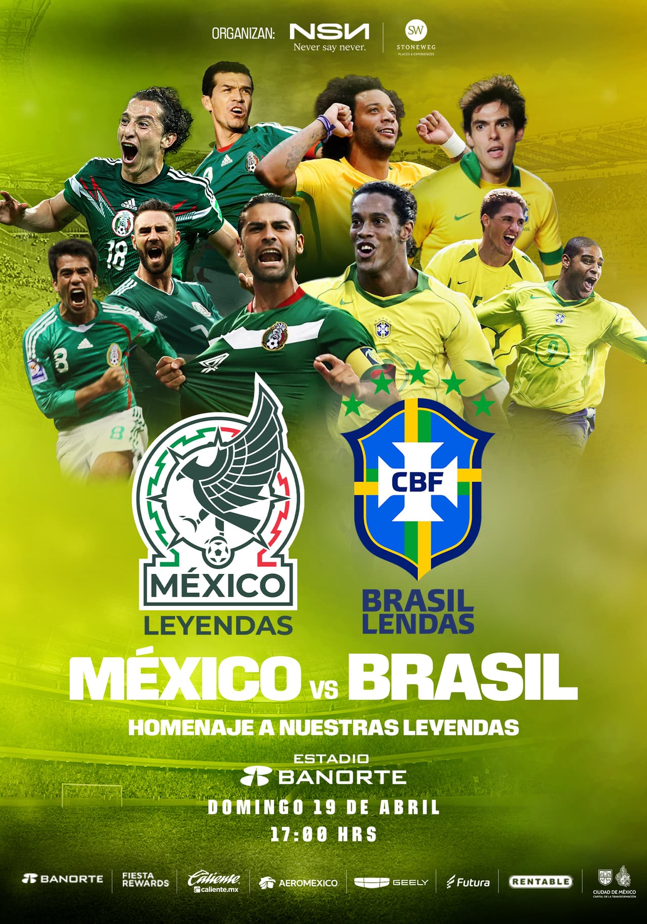 Partido Leyendas México vs. Brasil 2026.