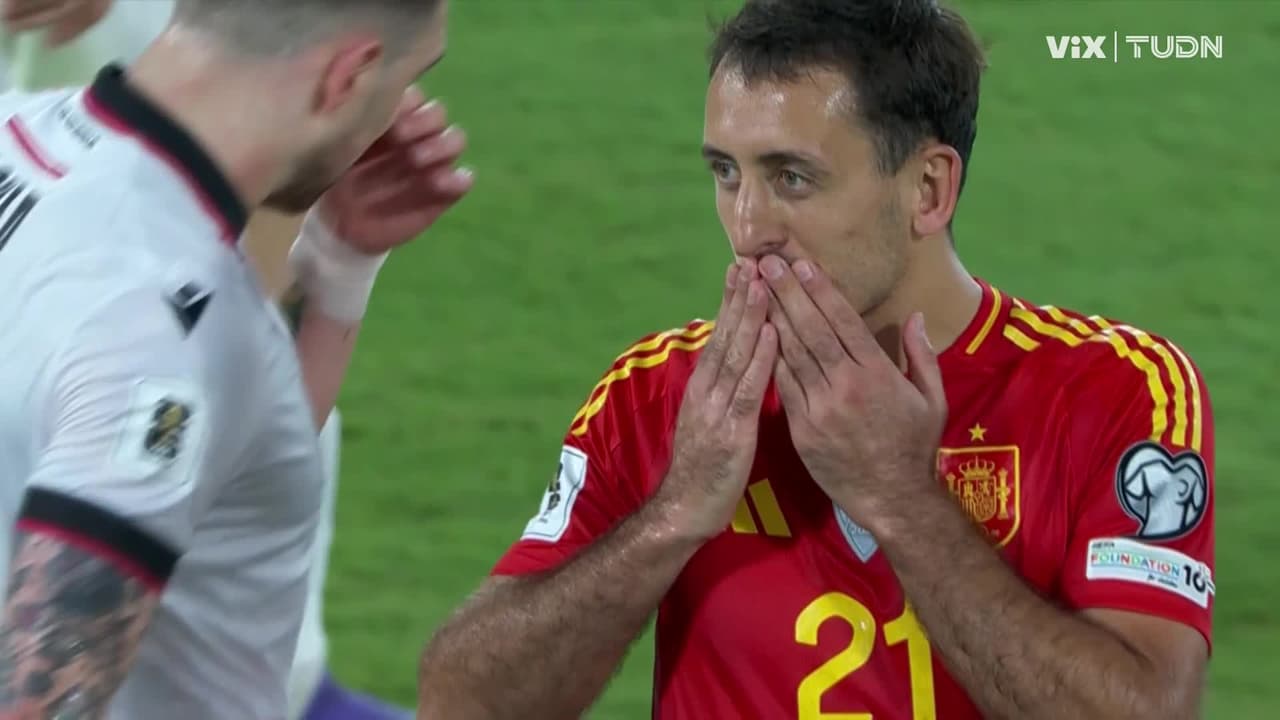 ¡Casi rompe la red! Golazo de España ante Georgia en Eliminatorias