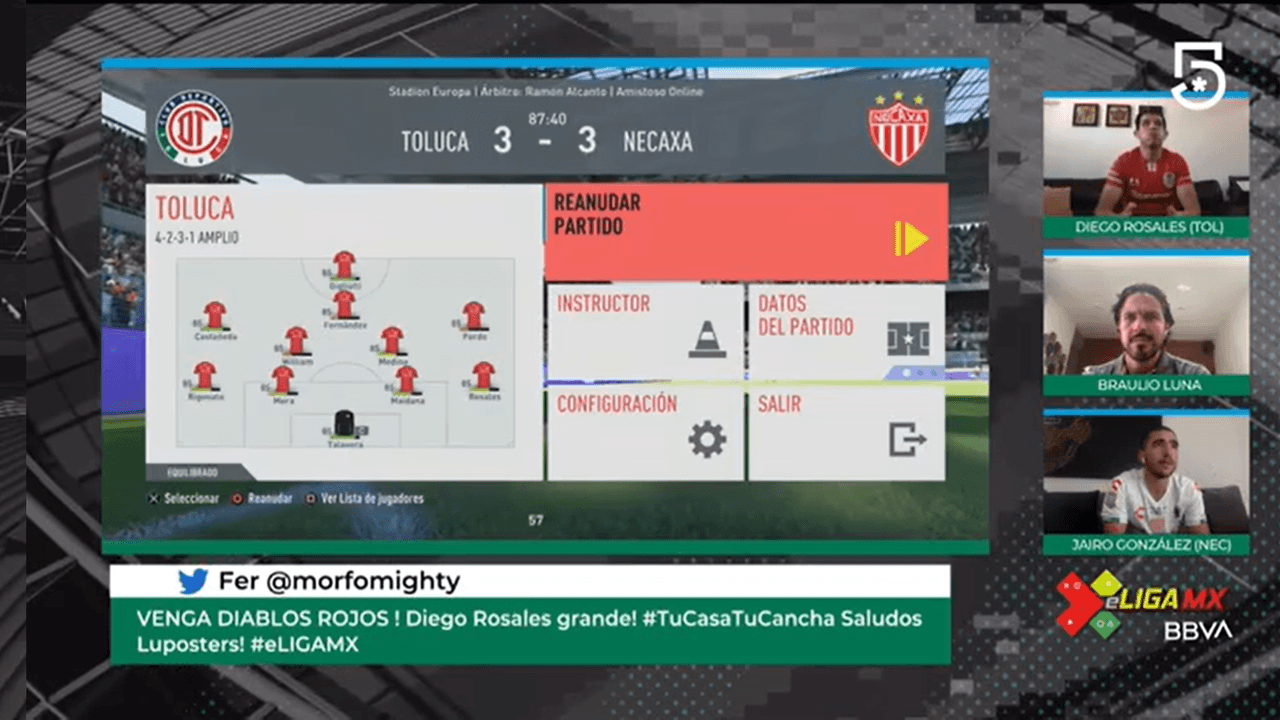 Las escuadras dirigidas por Diego Rosales (Toluca) y Jairo González (Necaxa), terminaron un emocionante partido en empate. Toluca iba arriba en la primera mitad, pero un error le costó caro y al final terminó el partido 3-3.