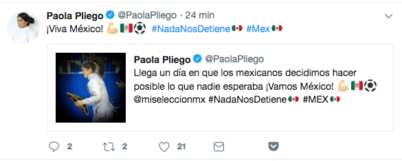La esgrimista mexicana Paola Pliego se mostró muy emocionada por la victoria en el debut mundialista.