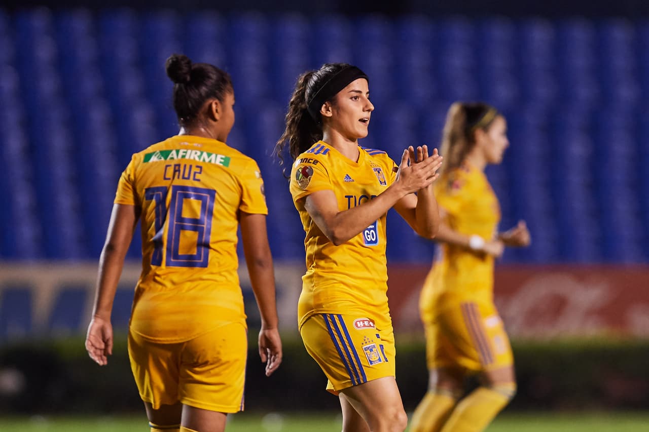 Lizbeth Ovalle, Belén Dde Jesús Cruz, Natalia Gómez Junco y María Fernanda Elizondo hicieron los goles en el triunfo de Tigres.