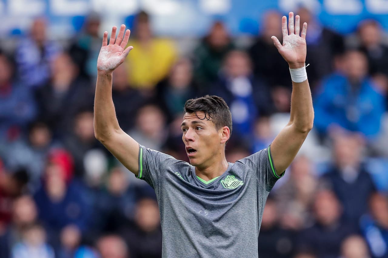 Héctor Moreno durante su etapa en la Real Sociedad.