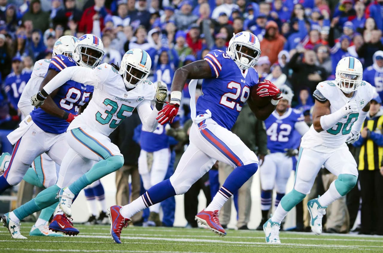Karlos Williams tuvo su mejor juego como profesional al sumar 110 yardas y dos touchdowns por tierra en el claro triunfo de los Bills 33-17 sobre los Dolphins.