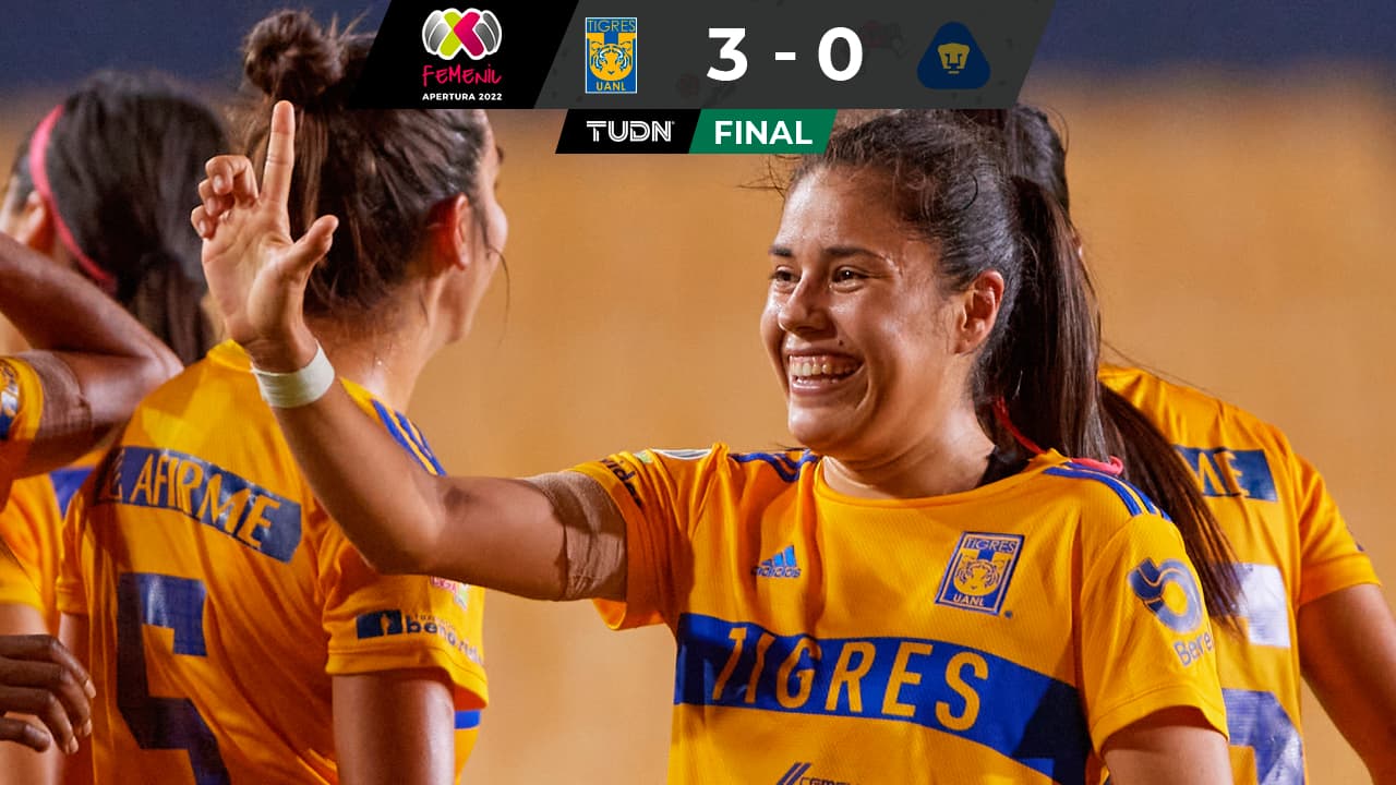 Tigres supera 3-0 a Pumas femenil