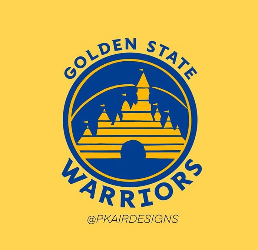 <b>Golden State Warriors</b>
<br>Conocido por todas las personas, cuando inicia una pelicula de Disney aparece el castillo de la marca y aquí sería el centro del balón para el logo de Golden State.