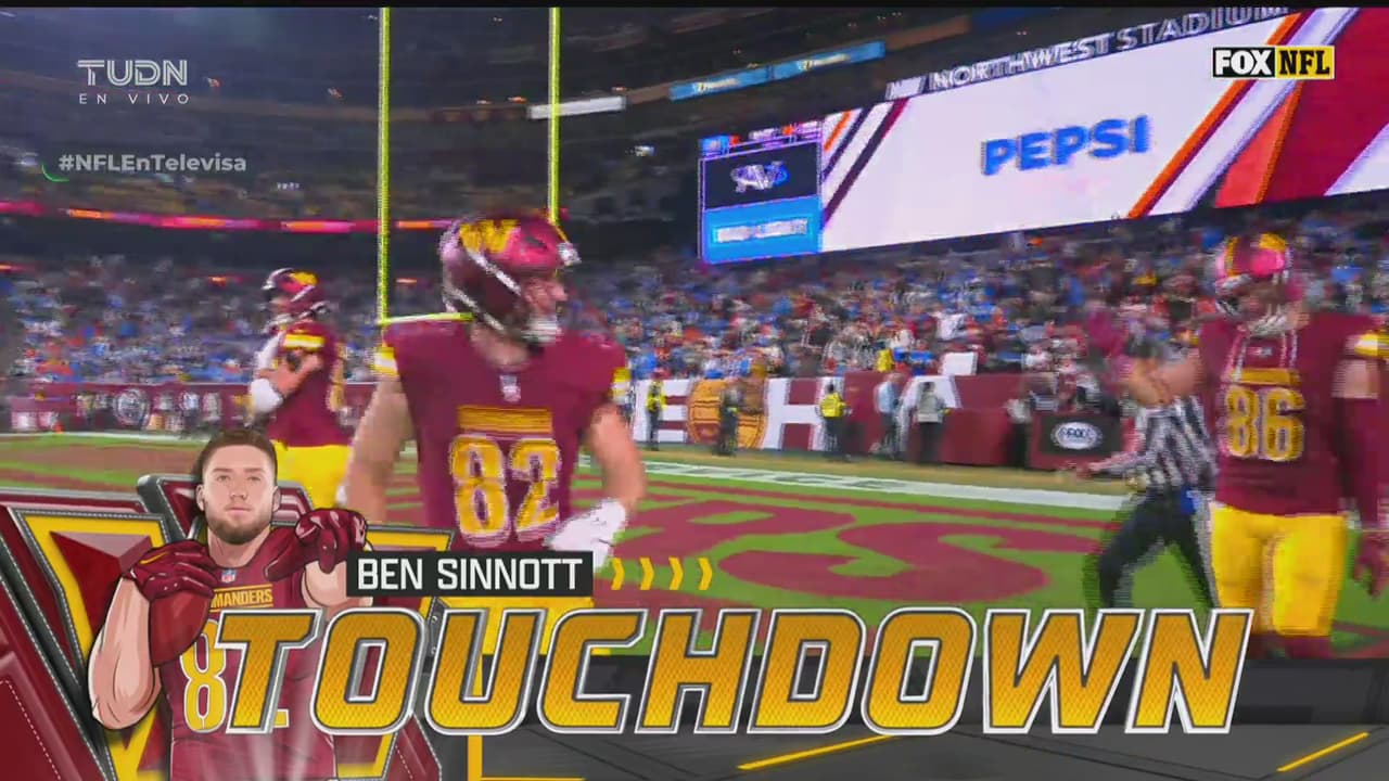 ¡Commanders busca hacer más decoroso el marcador! TD de Sinnott