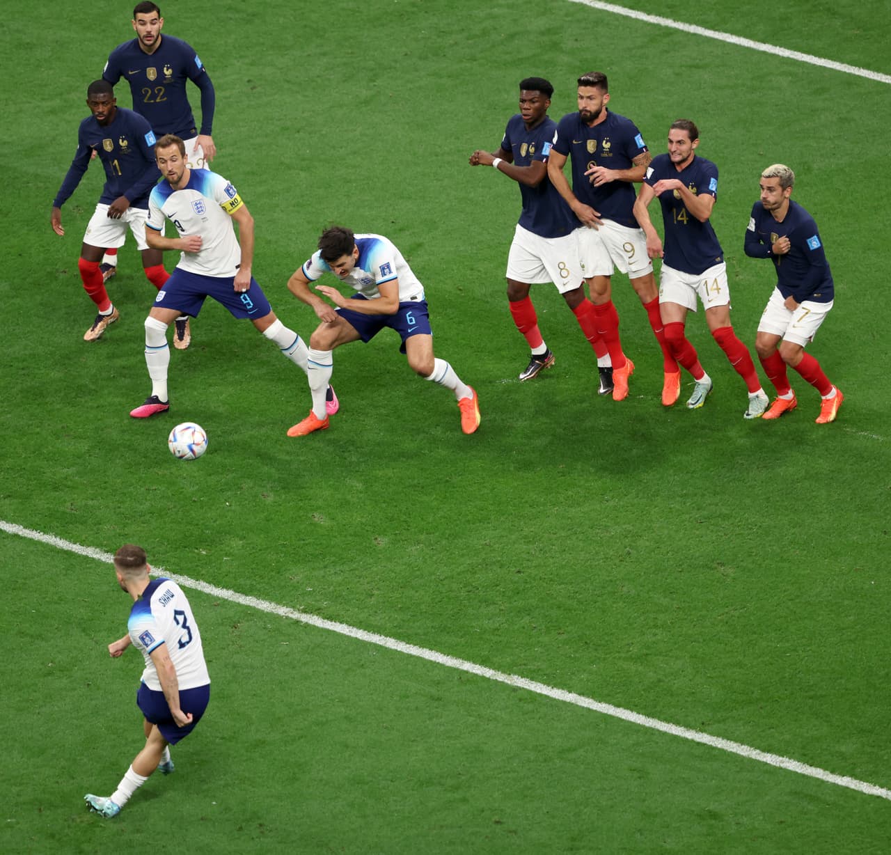 Francia elimina a Inglaterra en el partido donde Harry Kane falló el primer penalti del equipo de los tres leones en la historia de su participación en Copas del Mundo.
