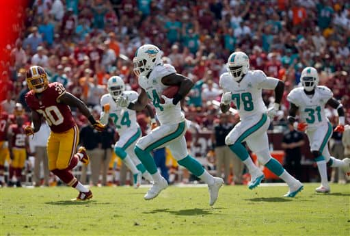 Landry regresó dos patadas de despeje para 74 yardas (37 promedio), incluyendo una de 69 para TD en el último cuarto del juego que MIA ganó 17-10 a WAS.