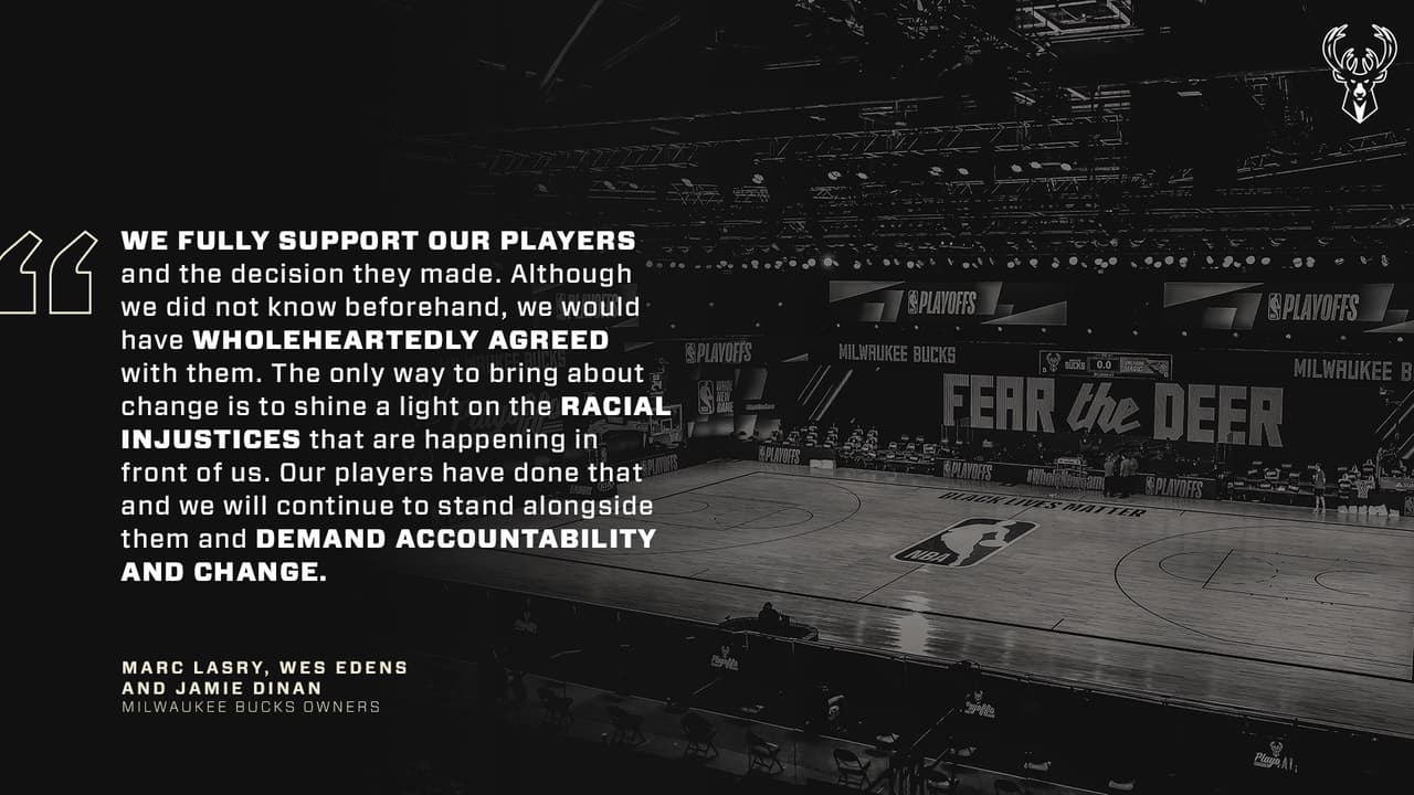 Milwaukee Bucks | Tras el caso de Jacob Blake, estos equipos se pronunciaron en contra del racismo a través de sus cuentas de redes sociales.