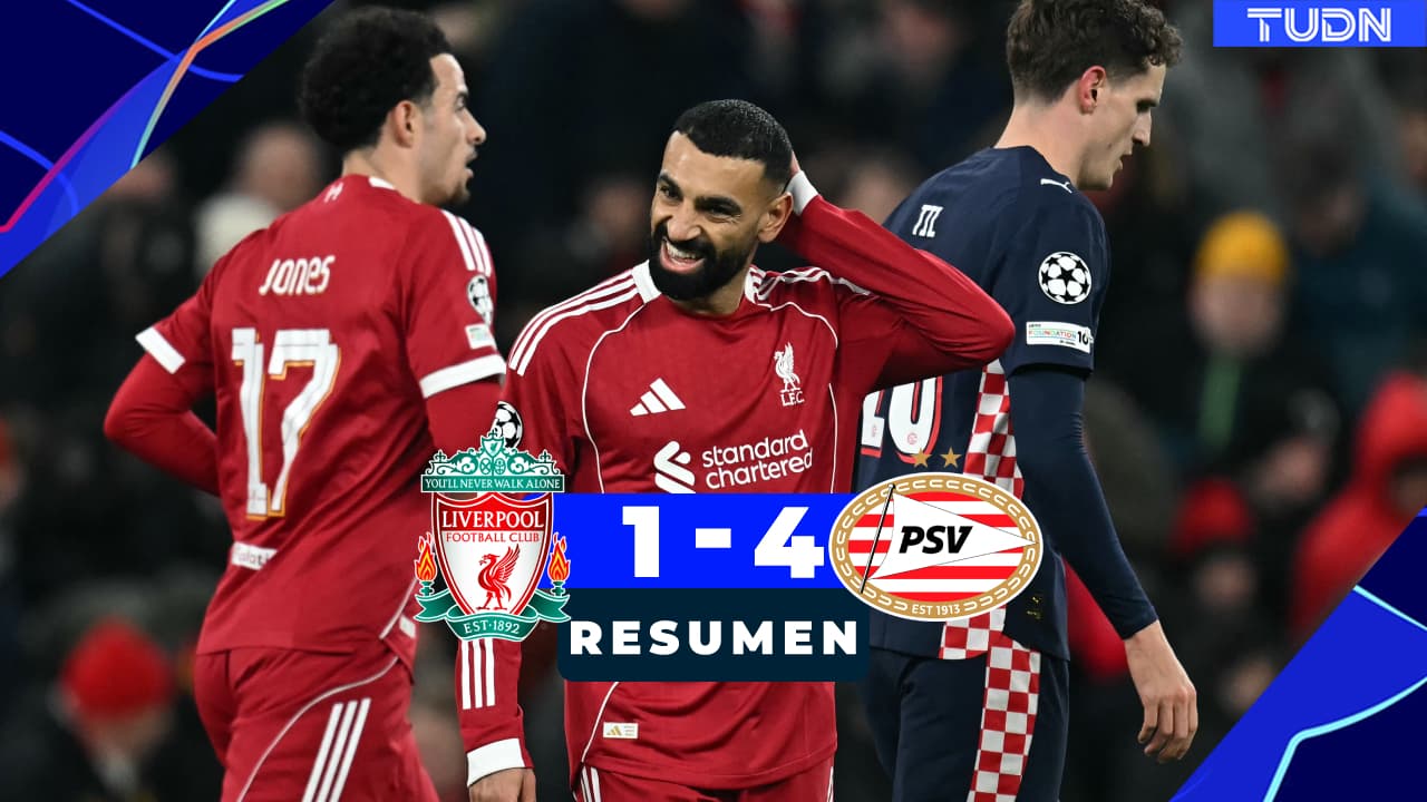 Resumen | PSV gana con sorpresivo marcador en Anfield
