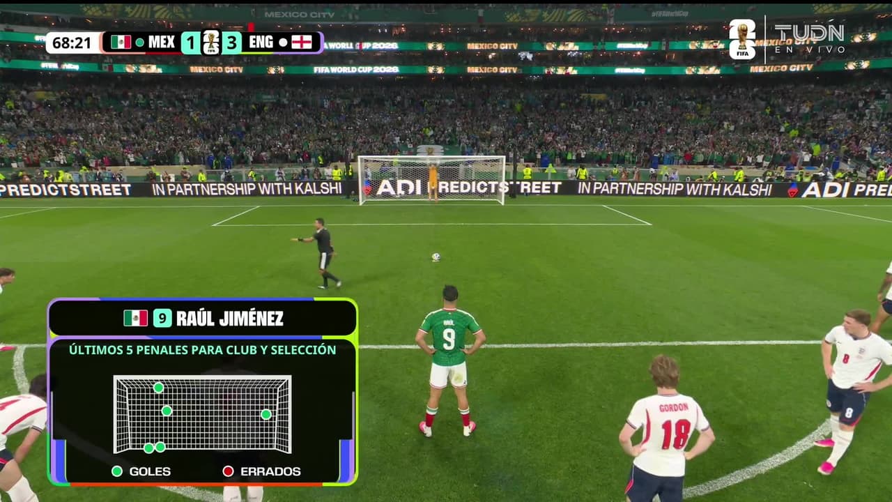 ¡GOL!  anota para México. Raúl Jiménez