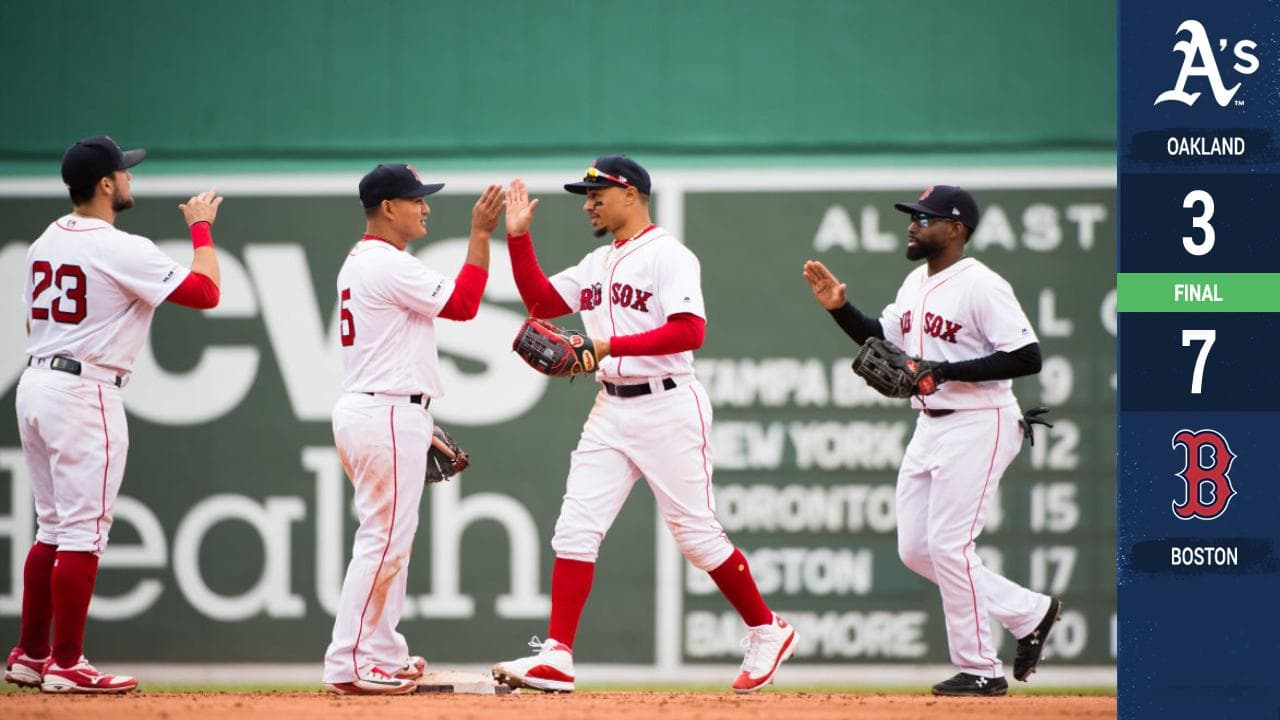 Los campeones de las Grandes Ligas parecen dar señales de recuperación al adjudicarse la serie de cuatro juegos sobre los Oakland Athletics con el aporte del mexicano Héctor Velázquez, quien abrió el duelo que se jugó a mediodía en Fenway Park.