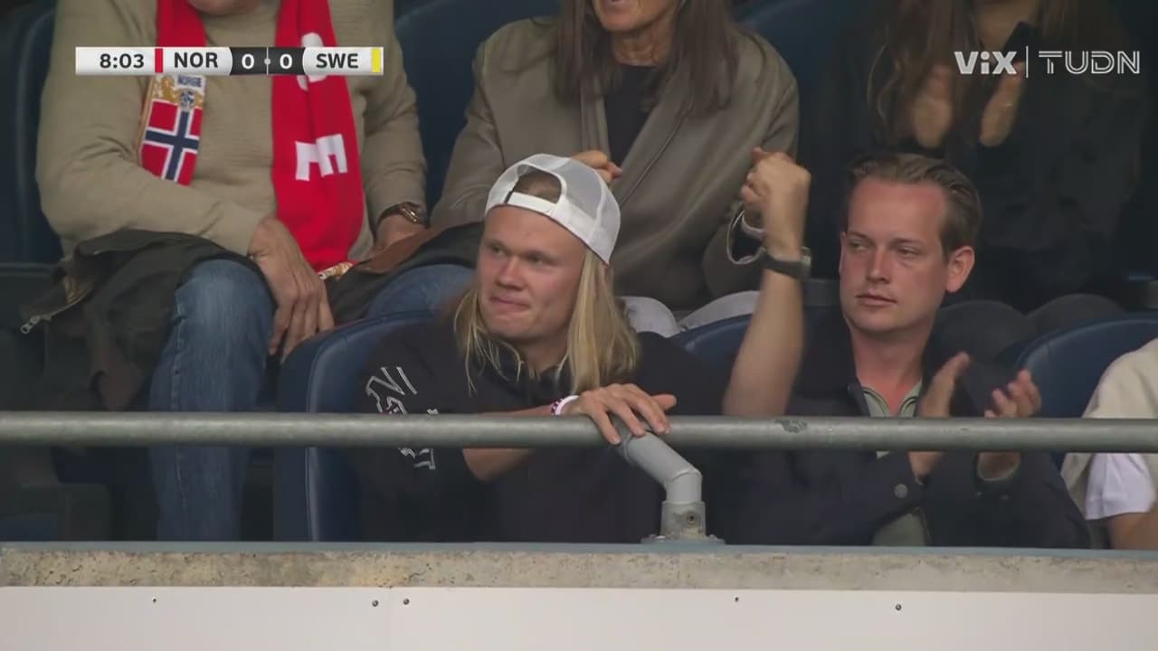 ¡Golazo de Noruega a Suecia! ¡Ojo a la reacción de Erling Haaland!