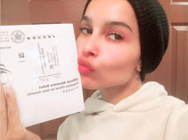 Zoë Kravitz | Así mostraron su voto las celebridades en sus redes sociales.