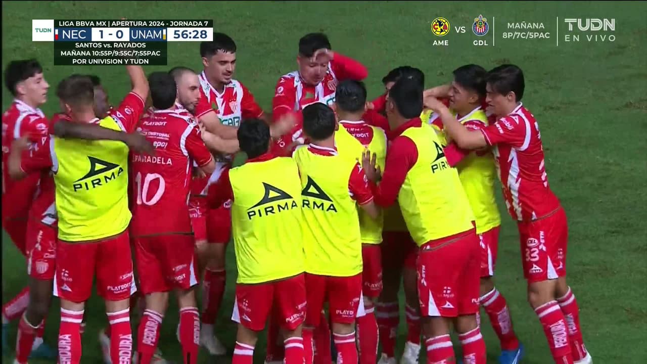¡GOL!  anota para Necaxa. Agustín Palavecino