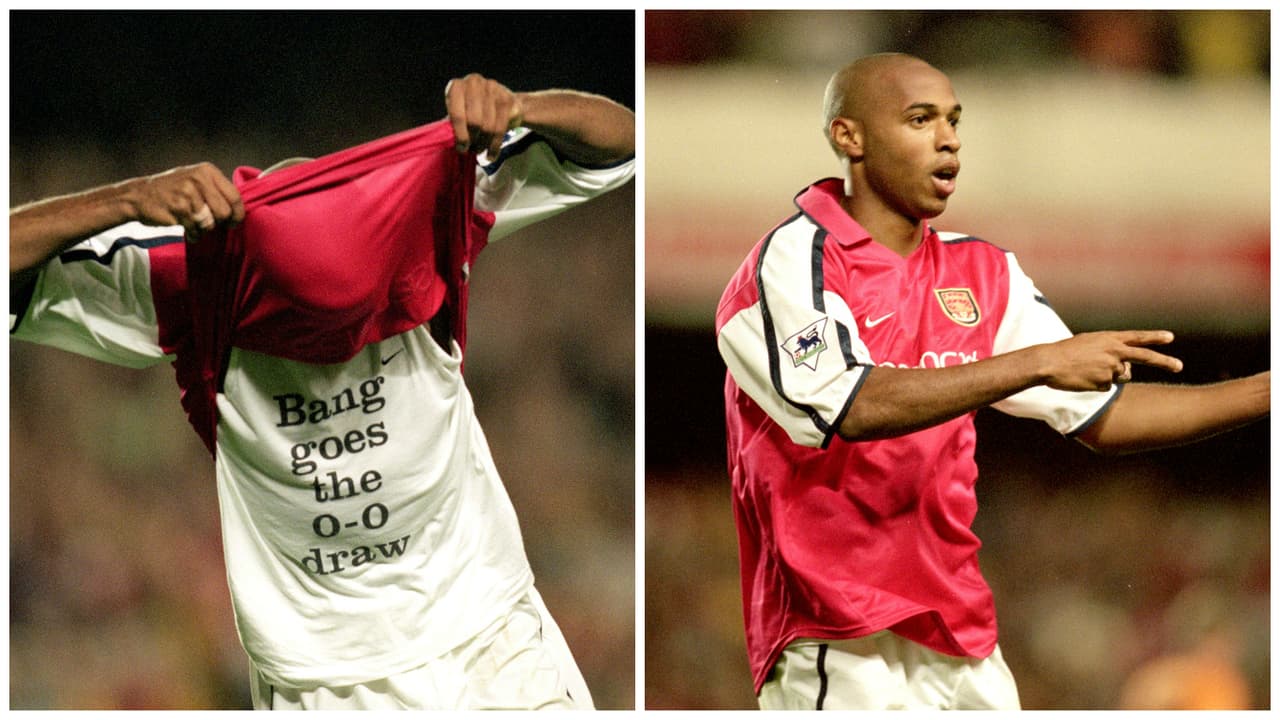 Pero uno de sus predecesores en este tipo de festejos fue el francés Thierry Henry del Arsenal, quien solía hacer esto desde 1999. Su apodo era el 'explota-empates'.