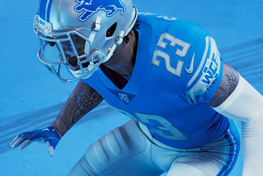 Los Detroit Lions revelaron sus nuevos uniformes para la temporada 2017.