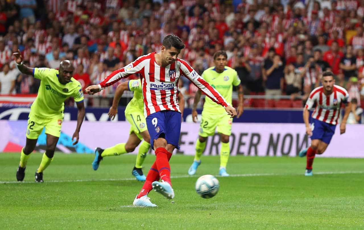Álvaro Morata desafortunadamente no estuvo atinado y falló el 2-0 del Atlético de Madrid.
