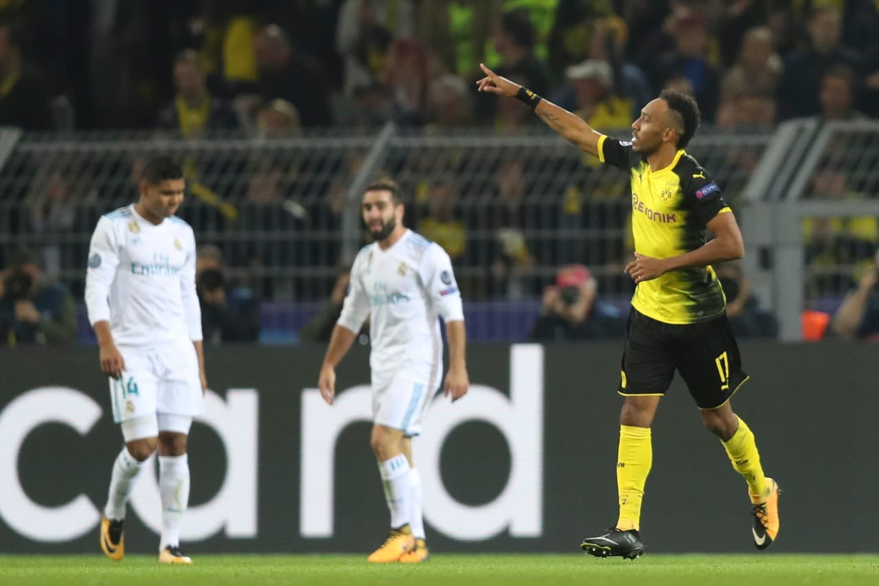 Noveno tanto para el delantero gabonés en esta temporada con el Dortmund y el primero en esta edición de la Champions League.