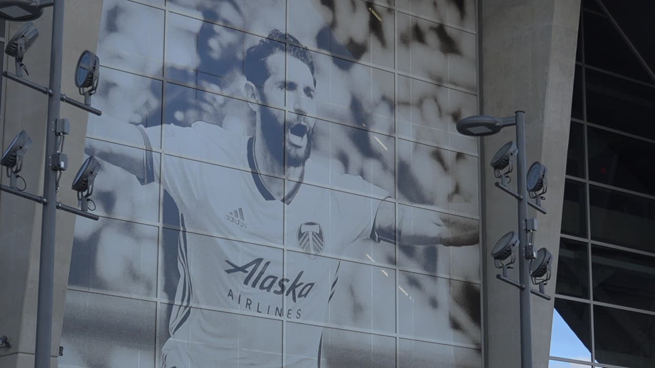 El rival también está presente. Nos sorprendió este mural de Diego Valeri en pleno centro de Atlanta. (FutbolMLS.com)