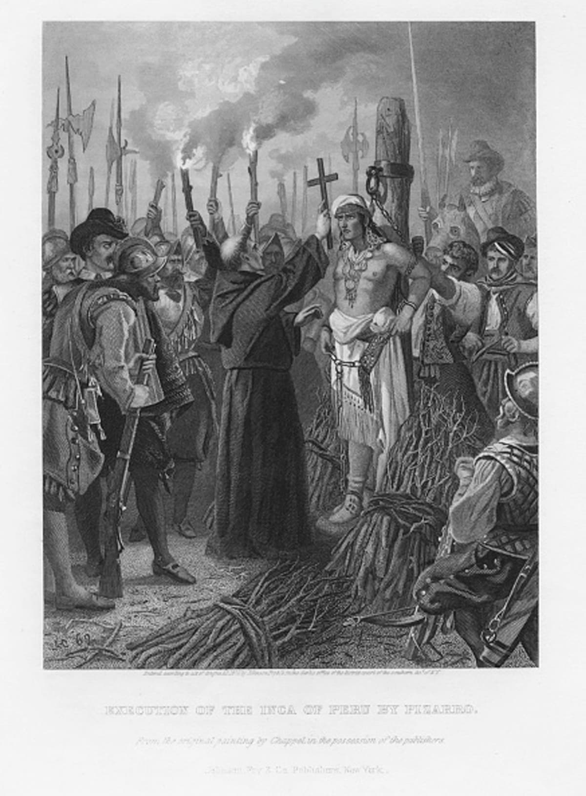 Atahualpa fue el último emperador inca y gobernó desde el Reino de Quito. Pero cayó preso ante los conquistadores españoles y falleció ahorcado en 1533 (para los incas, morir incinerado significaba no poder llegar al más allá y por tanto fue evangelizado para escapar a ese horrible fin).