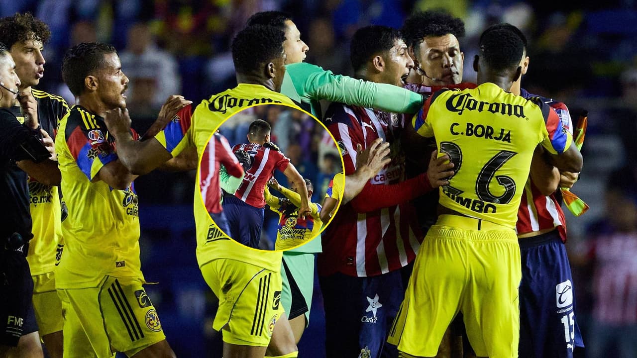 Se arma la bronca en el Clásico América vs. Chivas tras gol de Hormiga